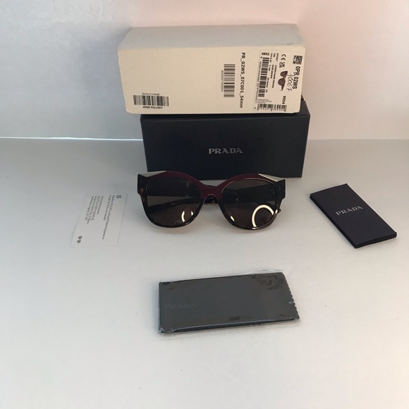 New Authentic Prada Brown Cat Eye Ladies Sunglasses PR 02WS 07C0D1 - Picture 13 of 14